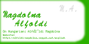 magdolna alfoldi business card